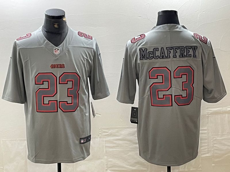 Men 2026 San Francisco 49ers #23 Mccaffrey Grey Nike Limited NFL Jersey style 002->san francisco 49ers->NFL Jersey